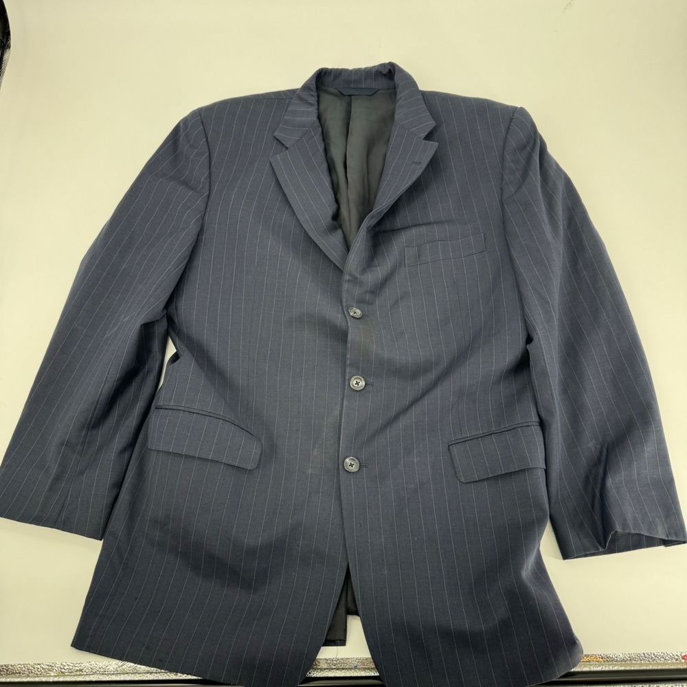 Burberry London Men's Pinstripe‎ Wool Suit Jacket Blazer 44 Long